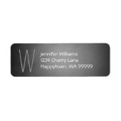 Étiquette Monogram Custom Chalkboard Vignette Adresse de ret (Devant)