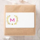 Étiquette Monogram Gold Foil Laurel & Spade (En situation)