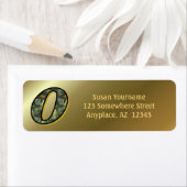 Étiquette Monogram Initial O Daisies Art Return Address  (En situation)