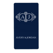 Étiquette Monogram initials wedding  frame minimal design  (Devant)