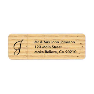 Étiquette Monogram Mr & Mrs Bowling Lane Adresse Modèle