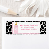 Étiquette Monogram Pink Cowprint Milk a Holic Address Label (En situation)