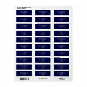 Étiquette Monogram Simple Elegant Navy Blue Adresse de retou (Feuille entière)