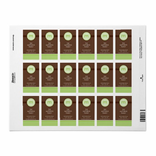 ÉTIQUETTE :: monogramme2 2P (Feuille entière)