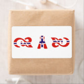 Étiquette Monogramme AA Label norvégien Å (En situation)