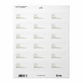 Étiquette Monogramme Adresse de Retour Vert Olive Foncé Mode (Feuille entière)