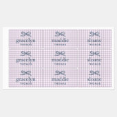 Étiquette Monogramme Arc-en-ciel Gingham (Feuille)