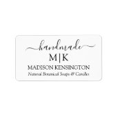 Étiquette Monogramme artisanal ou ajouter un logo Business S (Devant)