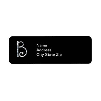 Étiquette monogramme blanc élégant (B)