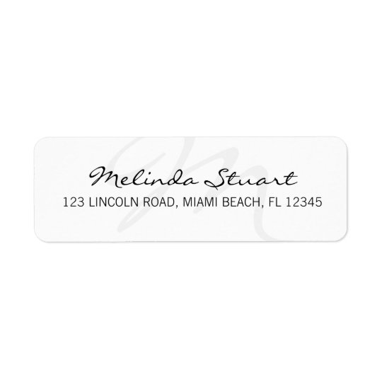 Étiquette Monogramme blanc moderne professionnel