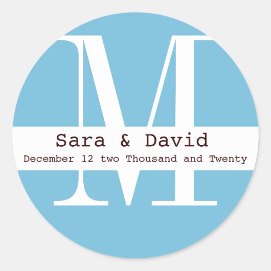 étiquette Monogramme bleu (Devant)