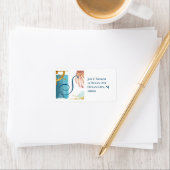 Étiquette Monogramme bleu marine (En situation)
