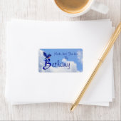 Étiquette Monogramme Bluebird Initiale B Personnalisé Fait M (En situation)