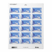 Étiquette Monogramme Bluebird Initiale B Personnalisé Fait M (Feuille entière)