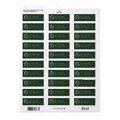 Étiquette Monogramme botanique vintage Adresse verte (Feuille entière)