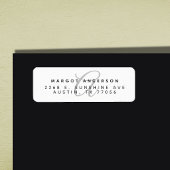 Étiquette Monogramme Chic | Écriture Élégante | Adresse de R