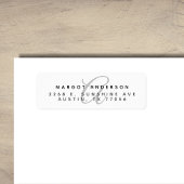 Étiquette Monogramme Chic | Écriture Élégante | Adresse de R