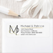 Étiquette monogramme chic ( ses + ses noms & initiales) mari (En situation)