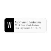 Étiquette Monogramme classique / Adresse de retour initiale (Devant)