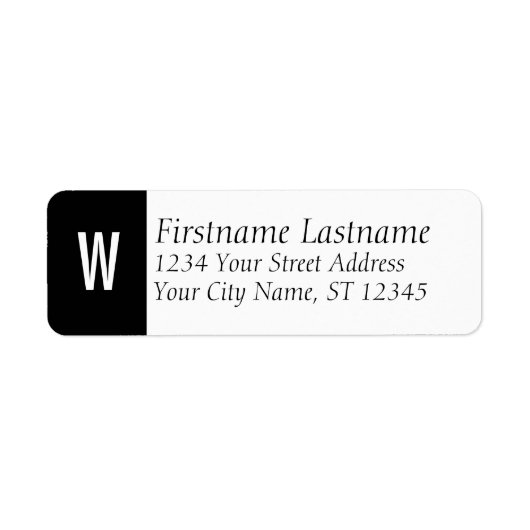 Étiquette Monogramme classique / Adresse de retour initiale (Devant)
