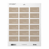 Étiquette Monogramme classique beige minimaliste Adresse de (Feuille entière)