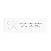 Étiquette Monogramme classique en gris (Devant)