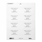 Étiquette Monogramme classique professionnel minimaliste sim (Feuille entière)