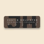 Étiquette Monogramme cool moderne | Dark Grays Adresse de re
