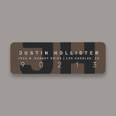 Étiquette Monogramme cool moderne | Dark Grays Adresse de re