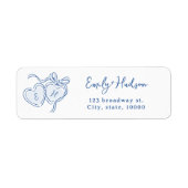 Étiquette Monogramme d'adresse de retour de coeurs dessinés (Devant)