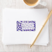 Étiquette Monogramme Dalmatien violet et blanc (En situation)