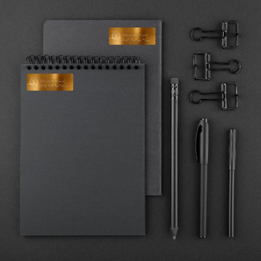 Étiquette Monogramme dans Laurel Wreath Gold Adresse de reto