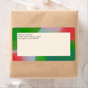 Étiquette Monogramme d'art Abstrait peintre rouge et vert