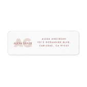 Étiquette Monogramme de Beige et de Vin moderne Adresse de r (Devant)