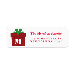 Étiquette Monogramme de boîte de cadeau