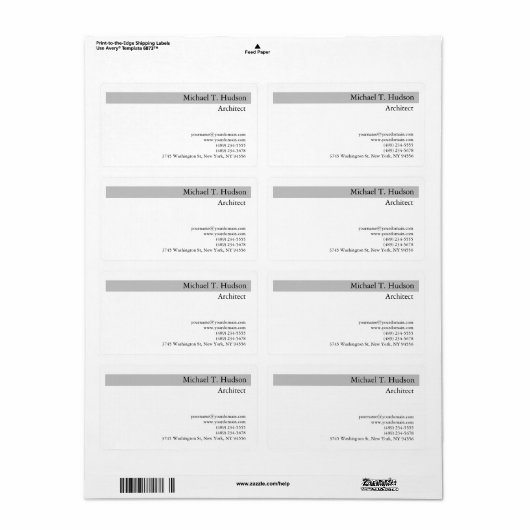 Étiquette Monogramme de calligraphie professionnelle simple (Feuille entière)