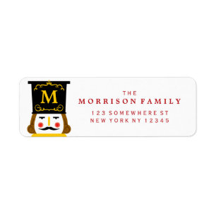 Étiquette Monogramme de casse-noix de vacances