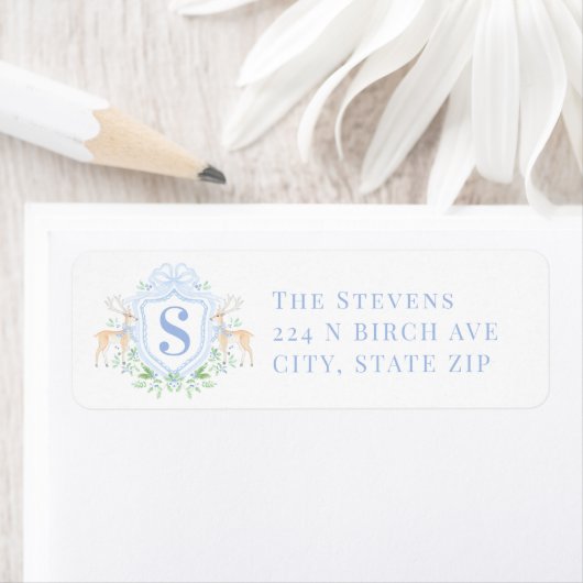 Étiquette Monogramme de cerf de Noël (En situation)