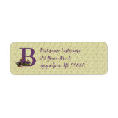 Étiquette Monogramme de chiot beagle Adresse B initiale (Devant)