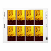 Étiquette MONOGRAMME DE CORNUCOPIE, jaune or clair (Feuille entière)