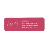Étiquette Monogramme de couple pour adresse de retour (Devant)