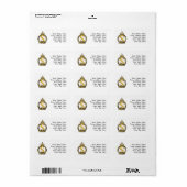 Étiquette Monogramme de couronne personnalisé - S (Feuille entière)