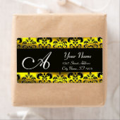 ÉTIQUETTE MONOGRAMME DE DOMMASQUES NOIR ET OR (En situation)