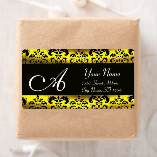 ÉTIQUETTE MONOGRAMME DE DOMMASQUES NOIR ET OR (En situation)