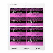 ÉTIQUETTE MONOGRAMME DE DOMMASQUES NOIRS (Feuille entière)