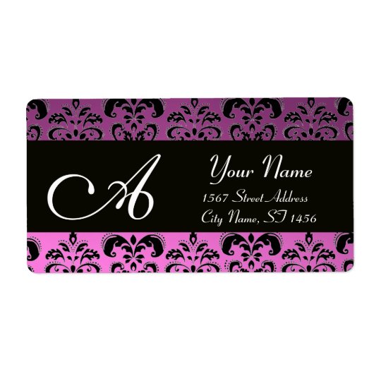 ÉTIQUETTE MONOGRAMME DE DOMMASQUES PURPLE NOIR (Devant)