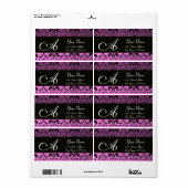ÉTIQUETTE MONOGRAMME DE DOMMASQUES PURPLE NOIR (Feuille entière)
