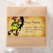 ÉTIQUETTE MONOGRAMME DE GEM DE PARCHEMENT (En situation)