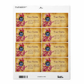 ÉTIQUETTE MONOGRAMME DE GEM DE PARCHEMENT (Feuille entière)