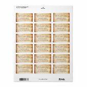 Étiquette Monogramme de grain de bois rustique Mariage Adres (Feuille entière)